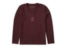 Life is Good Women's Long Sleeve Crusher Vee - Crafty Rose