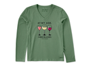 Life is Good Women's Long Sleeve Crusher Vee - I Need Glasses Wine