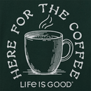 Life is Good Women's Long Sleeve Crusher Vee - Here for the Coffee