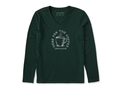 Life is Good Women's Long Sleeve Crusher Vee - Here for the Coffee