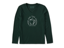 Life is Good Women's Long Sleeve Crusher Vee - Here for the Coffee