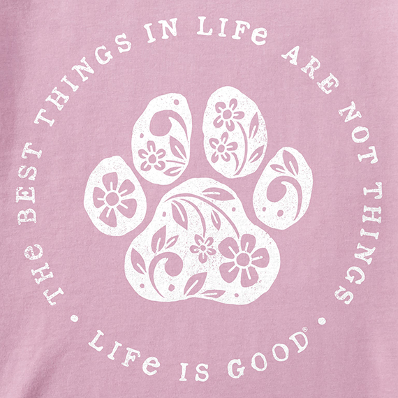 Life is Good Women's Crusher Lite Tee - Best Things Floral Paw