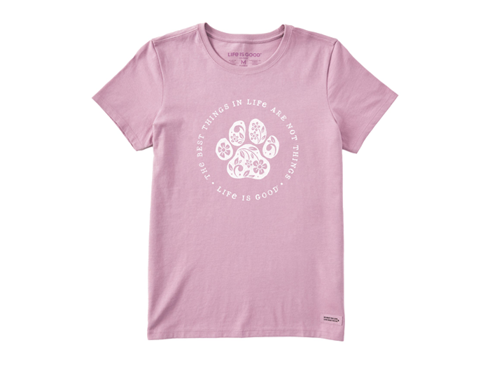 Life is Good Women's Crusher Lite Tee - Best Things Floral Paw