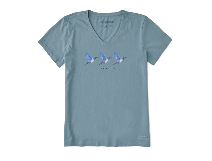 Life Is Good Women's Crusher Lite Vee - Three Hummingbirds