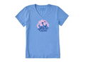 Life Is Good Women's Crusher Lite Vee - Ladybug Flowers