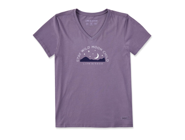 Life Is Good Women's Crusher Lite Vee - Stay Wild Moon Child Landscape