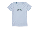 Life Is Good Women's Crusher Lite Vee - Frog Cheers