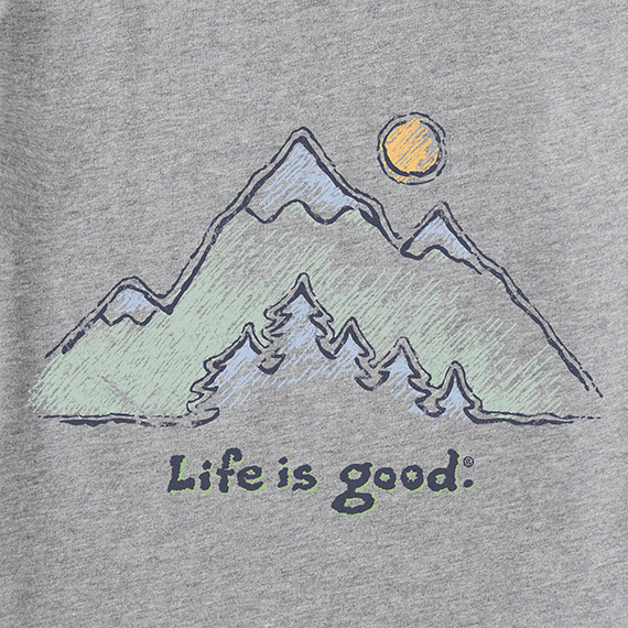 Life is Good Women's Long Sleeve Crusher Lite Vee - Green Mountains