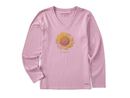 Life is Good Women's Long Sleeve Crusher Lite Vee - Hello Sunshine Sunflower