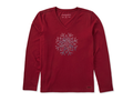 Life is Good Women's Long Sleeve Crusher Lite Vee - Sparkle Snowflake