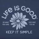 Life is Good Women's Long Sleeve Crusher Lite Vee - Crafty Keep It Simple Daisy