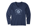 Life is Good Women's Long Sleeve Crusher Lite Vee - Crafty Keep It Simple Daisy