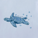 Life is Good Women's Long Sleeve Hooded Crusher Lite Tee - Patterna Floating Floral Sea Turtle