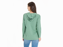 Life is Good Women's Long Sleeve Striped Hooded Crusher Lite Tee - Hummingbird Flower