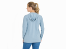Life is Good Women's Long Sleeve Striped Hooded Crusher Lite Tee - Mini Beach Turtle