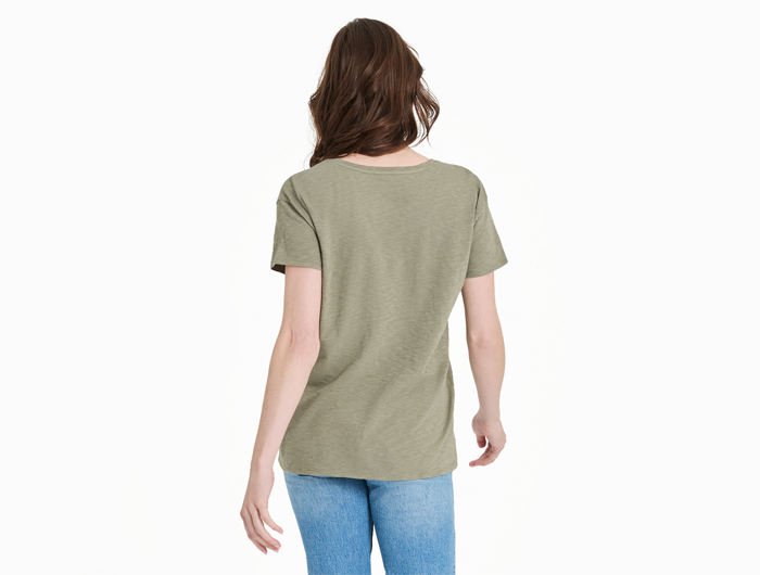 Life is Good Women's Slub Easy Fit Tee - Giddy Up Flower Boots