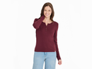 Life is Good Women's Solid Modal Ribbed Henley