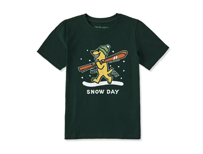 Life is Good Kids' Crusher Tee - Rocket Ski Snow Day