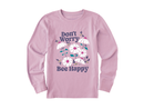 Life is Good Kid's Long Sleeve Crusher Tee - Don't Worry Bee Happy