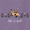 Life is Good Kid's Long Sleeve Crusher Tee - Al with Flowers
