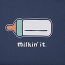 Life is Good Infant Long Sleeve Crusher Baby Bodysuit - Milkin It