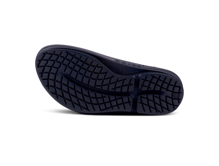 靴 OOFOS OOmega Black Sparkle 24cm Women's OOmega OOahh Stacked Sandal - Black Sparkle – OOFOS