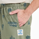 Life is Good Men's Classic Sleep Pant - Christmas Tree Wagon Pattern