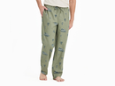 Life is Good Men's Classic Sleep Pant - Christmas Tree Wagon Pattern