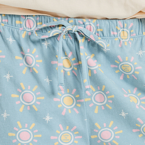 Life is Good Women's Snuggle Up Sleep Short - Hello Sunshine Pattern