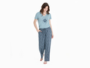 Life is Good Women's Snuggle Up Sleep Pant - Floral Paw Pattern