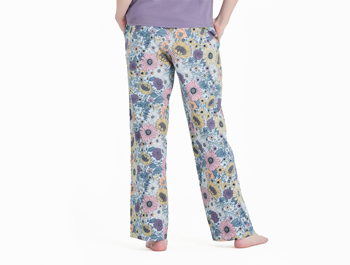 Life is Good Women's Snuggle Up Sleep Pant - Sunshine Floral Pattern