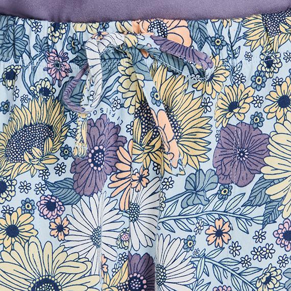 Life is Good Women's Snuggle Up Sleep Pant - Sunshine Floral Pattern