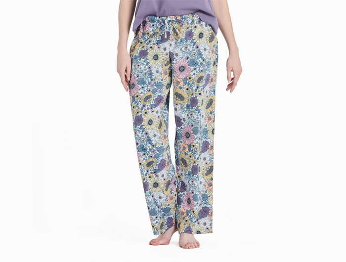 Life is Good Women's Snuggle Up Sleep Pant - Sunshine Floral Pattern