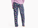 Life is Good Women's Snuggle Up Sleep Pant - Warm Winter Dogs Pattern