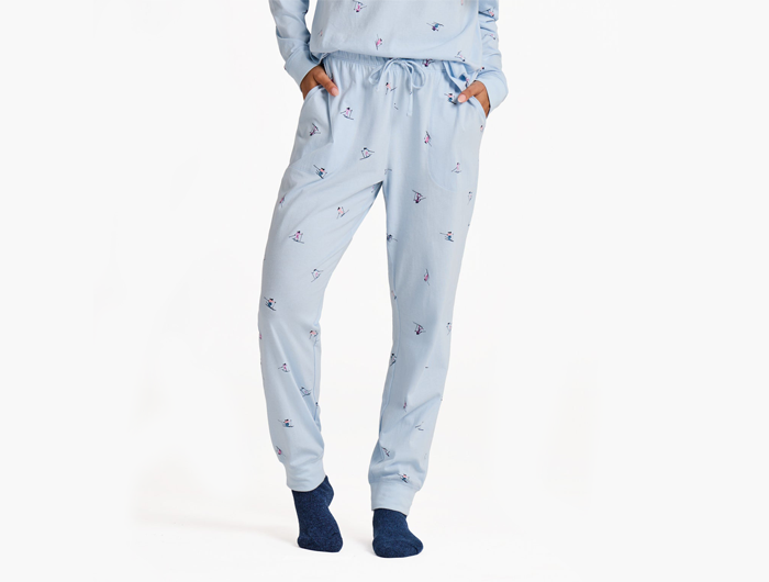 Life is Good Women's Snuggle Up Sleep Jogger - Ski Ya Later Pattern