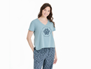 Life is Good Women's Snuggle Up Sleep Vee - Best Things Floral Paw