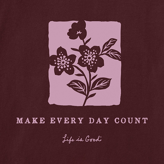 Life is Good Women's Snuggle Up Sleep Vee - Make Every Day Count Flowers