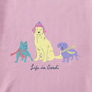 Life is Good Women's Long Sleeve Snuggle Up Sleep Tee - Warm Winter Dogs Trio