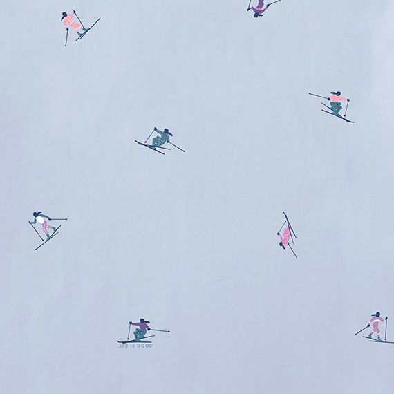 Life is Good Women's Long Sleeve Snuggle Up Sleep Tee - Ski Ya Later Pattern