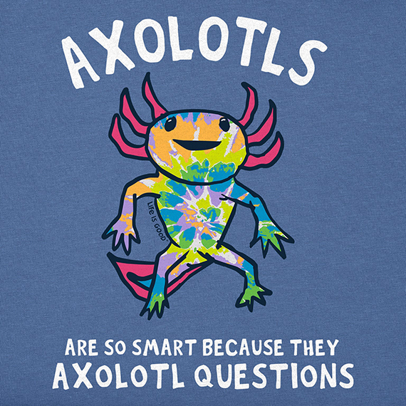 Life is Good Kids' Crusher Tee - Tie Dye Axolotl Questions