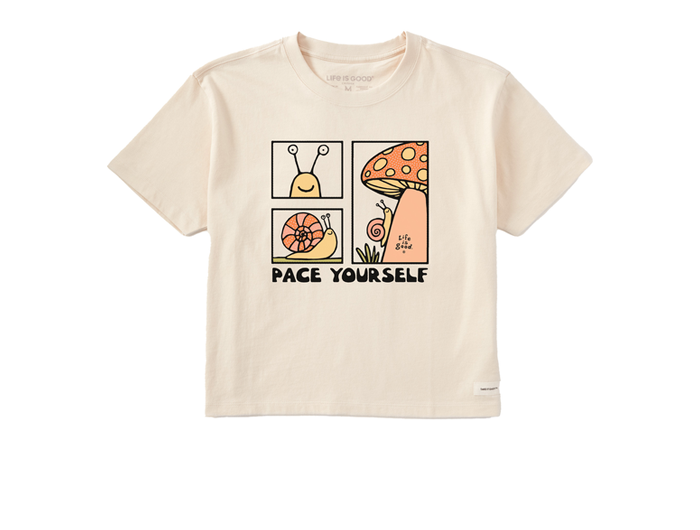 Women's Life is Good Short Sleeve T-Shirts Boxy Crusher