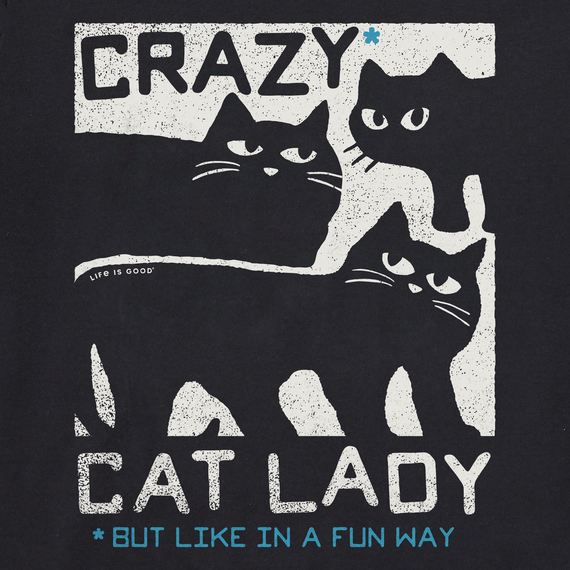 Life is Good Women's Crusher Tee - Crazy Cat Lady