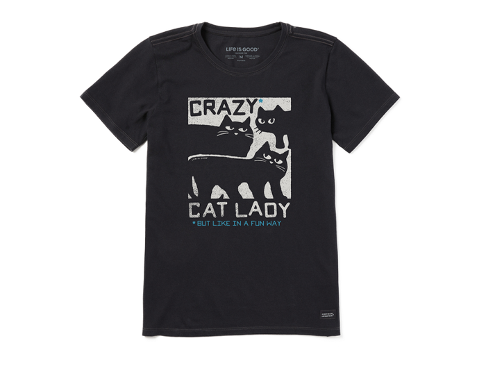 Life is Good Women's Crusher Tee - Crazy Cat Lady