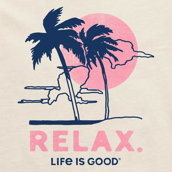 Life is Good Women's Crusher Tee - Relax Palms