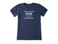 Life is Good Women's Crusher Tee - Back in the Day Cassette