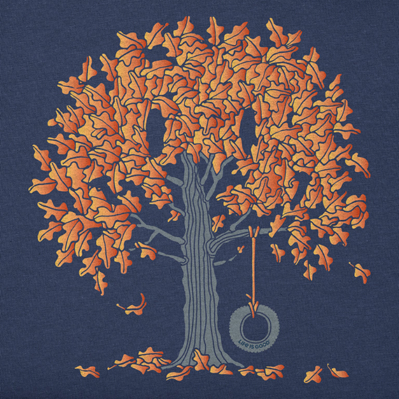 Life is Good Women's Crusher Tee - Fall Tire Swing