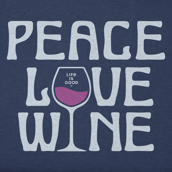 Life is Good Women's Crusher Tee - Peace Love & Wine