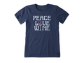 Life is Good Women's Crusher Tee - Peace Love & Wine