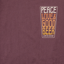 Life is Good Men's Crusher Tee - Peace Love & Good Beer