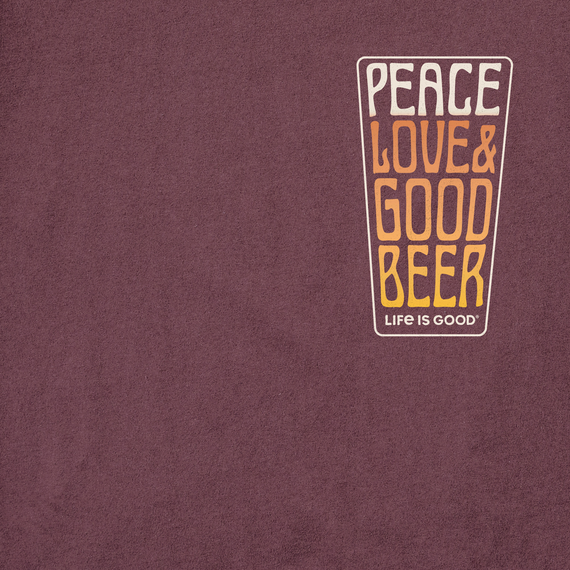 Life is Good Men's Crusher Tee - Peace Love & Good Beer